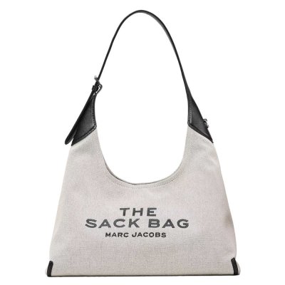 THE LEATHER-TRIM CANVAS BELTED SACK BAG